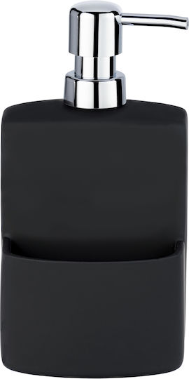 Wenko Festival Tabletop Ceramic Dispenser for the Kitchen with Sponge Holder Black 380ml