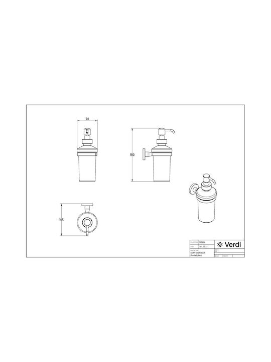 Wall-Mounted Dispenser Verdi Sigma 3030022 500ml Chrome 7x10.5x18cm