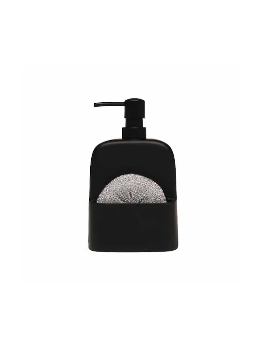 Dimitracas Brighite Tabletop Plastic Dispenser for the Kitchen with Sponge Holder Black