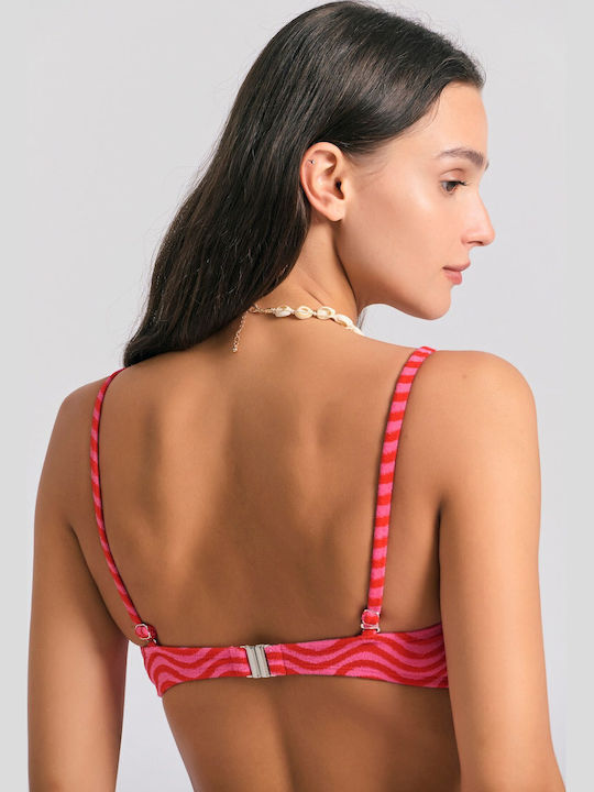 Fără bretele Top bikini Roz