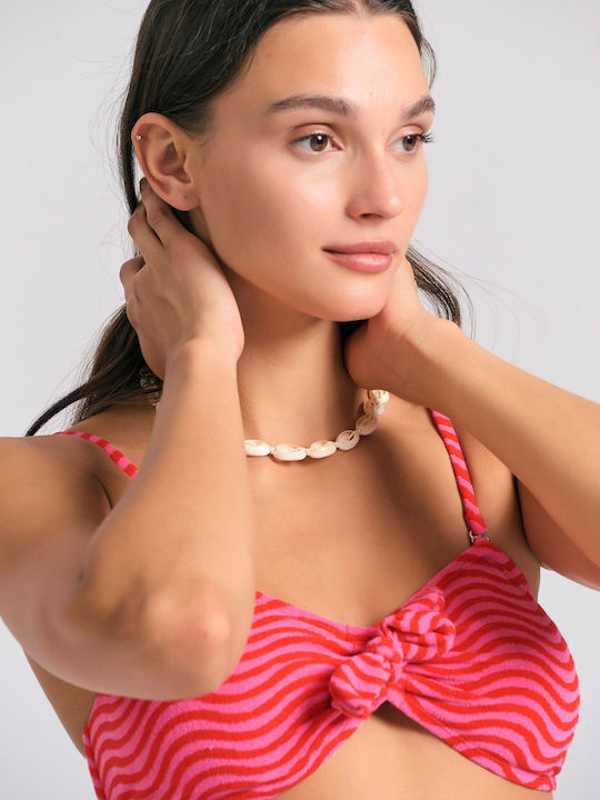 Fără bretele Top bikini Roz