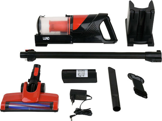 Lund 67120 Επαναφορτιζόμενη Σκούπα 2 σε 1 Stick & Χειρός 22.2V Κόκκινη
