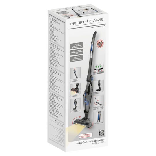 ProfiCare PC-BS 3035 Wiederaufladbar 2-in-1 Staubsauger Stick & Handgerät 14.8V Gray