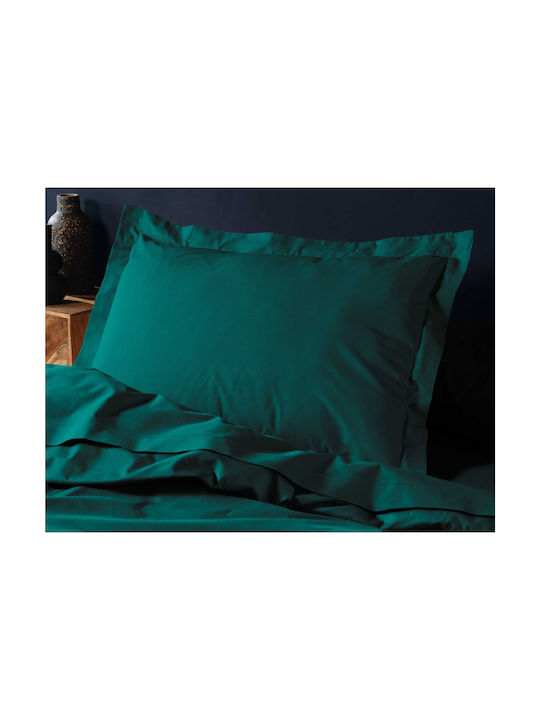 Lina Douceur D'intérieur Pillowcase Cotton 57tc Oxford Stitching Dimensions 50x70cm Emerald Green 1644523