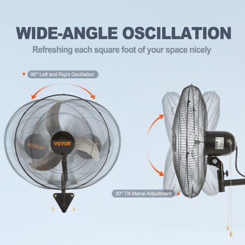 Wall Fan 70W 49cm Diameter Black