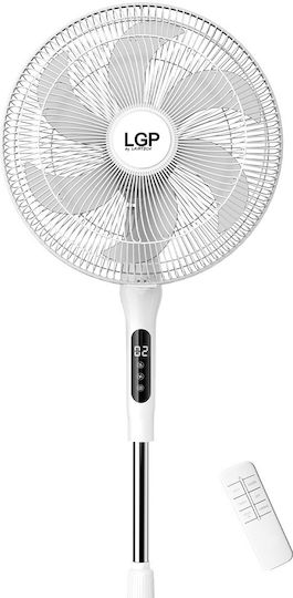 Lamtech Lamtech Pedestal Fan 55W with a 40cm Diameter Remote Control White