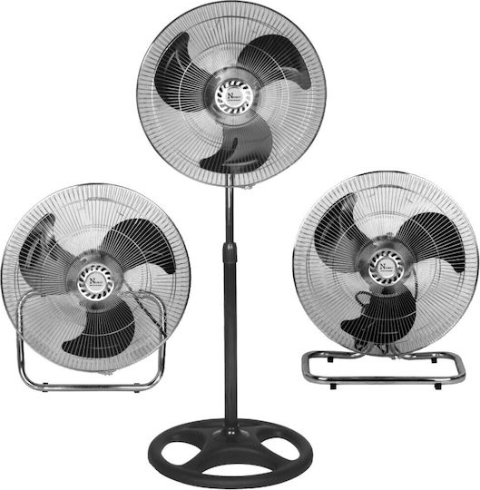 Newest FS-45 Πολυμορφικός Ανεμιστήρας 90W Διαμέτρου 45cm Ασημί