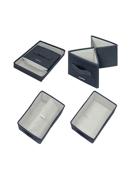 Leitz Fabric Storage Box with Lid Gray 2pcs