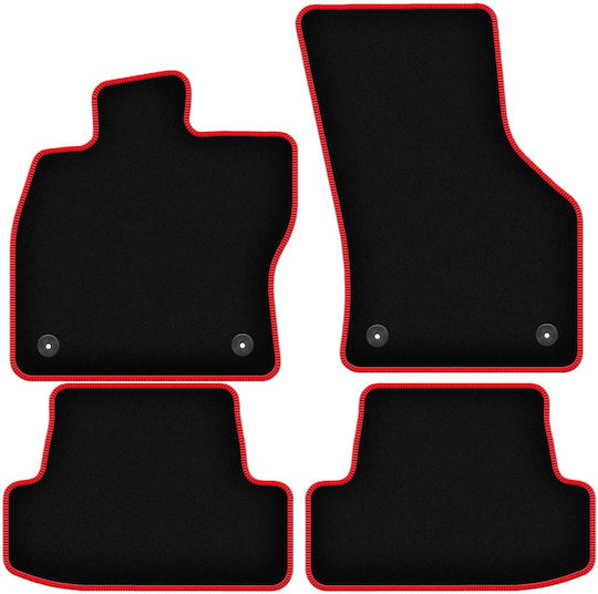 Carlux Red Car Floor Mats for Audi A3 8V Hatchback 5-Door Cabriolet 2012