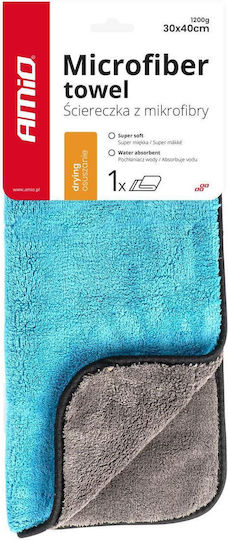 AMiO Tuch Mikrofaser Trocknen Auto 1200gsm Grau 40x30cm