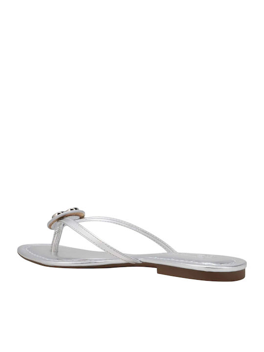 Women's Flat Sandals in Silver Color