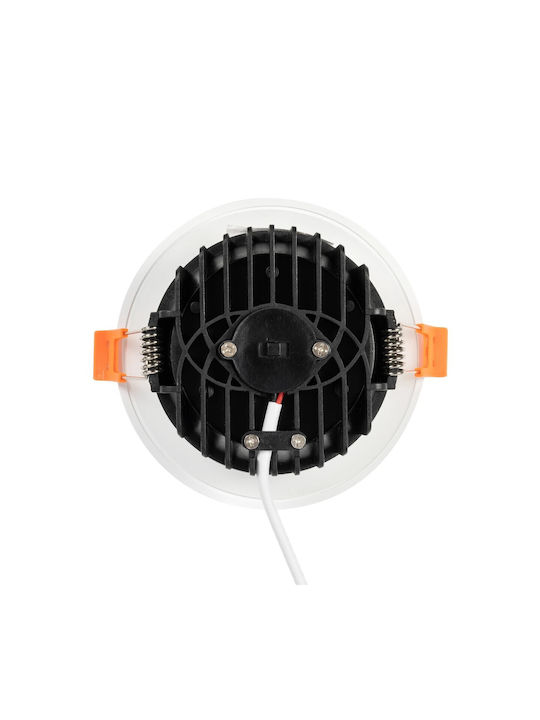 GloboStar Recessed Spot with Integrated LED and Warm White Light White 10.8x10.8cm. 1pcs