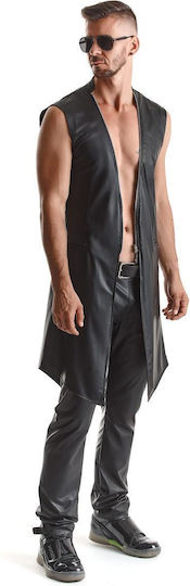 Regnes Fetish Planet Sexy Herren Top Midi Mantel Schwarz