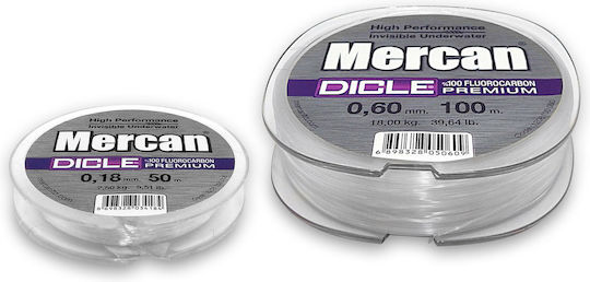 Πετονιά Mercan Dicle Premium F.c 100% Fluorocarbon Λευκό 50m 0.40mm