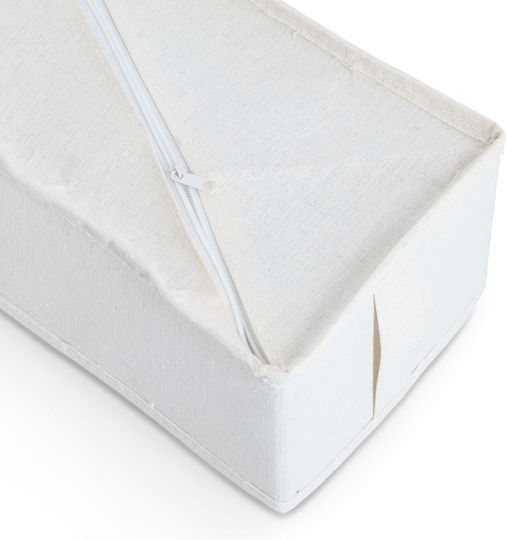 Fabric Storage Case for Belts / Socks / Underwear / Ties in Ecru Color 15x30x11cm 1pcs