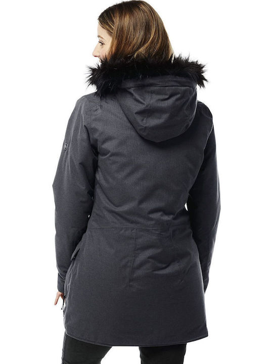 Women's Lifestyle Jacket for Winter with Hood Gray