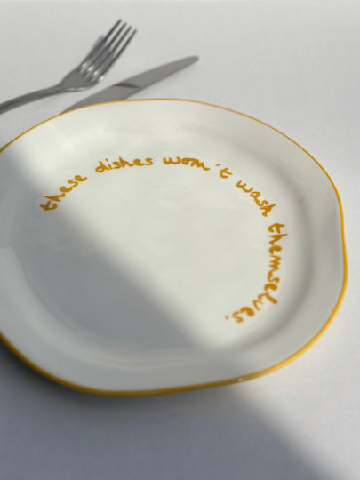 These Dishes Won't Wash Themselves Statement Porcelain Plate Maegen