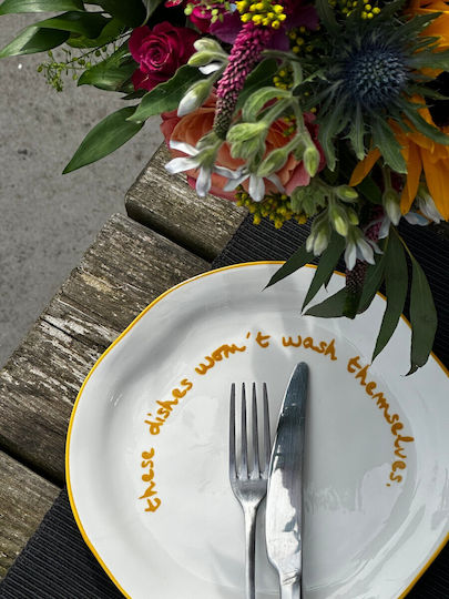 These Dishes Won't Wash Themselves Statement Porcelain Plate Maegen