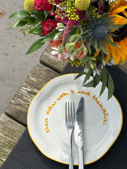 These Dishes Won't Wash Themselves Statement Porcelain Plate Maegen