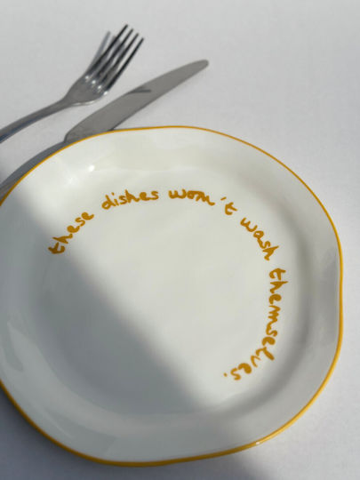 These Dishes Won't Wash Themselves Statement Porcelain Plate Maegen