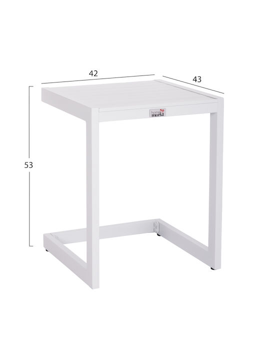 Belling Auxiliary Outdoor Foldable Aluminum Table White 42x43x53cm