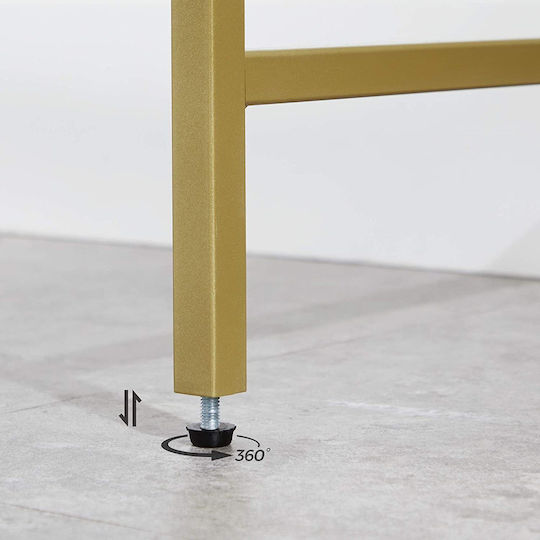 Console Table Metal with Glass Surface Pink L100xW35xH80cm