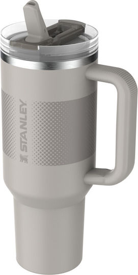 Stanley Quencher ProTour Flip Straw Handled Tumbler Thermos Stainless Steel BPA Free 1.18lt Ash Fade with Straw and Handle