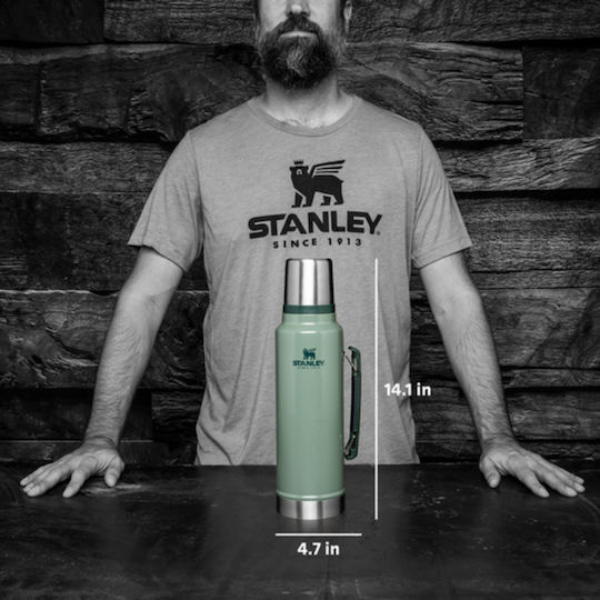 Stanley The Legendary Classic Bottle Thermos Stainless Steel / Plastic BPA Free 1.4lt Stainless Steel Thermos Stainless Steel Bottle Thermos with Handle