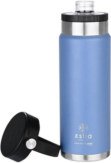 Estia Travel Chug Save the Aegean Bottle Thermos Stainless Steel 750ml Estia Travel Chug Save Aegean Denim Blue with Loop