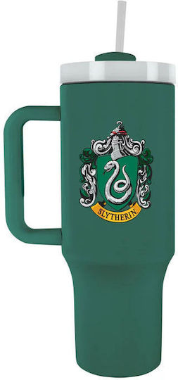 Pyramid International Harry Potter - Slytherin Kids Water Bottle Harry Potter Stainless Steel with Straw Green 1200ml