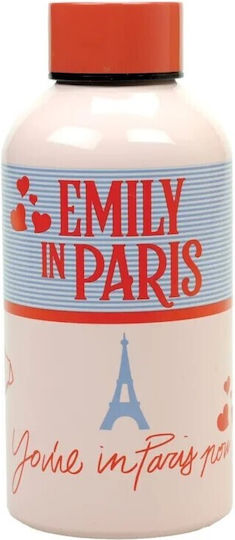 Gim Emily In Paris Kids Water Bottle Thermos Aluminium with Screw Cap Non Spill 500ml