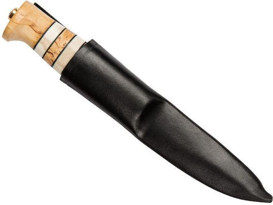 Helle Arv 14 Нож Кафяв с Кожен Калъф