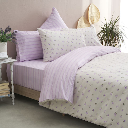 Charalambidis Textiles Spring Pillowcase Set Lila 52x72cm.