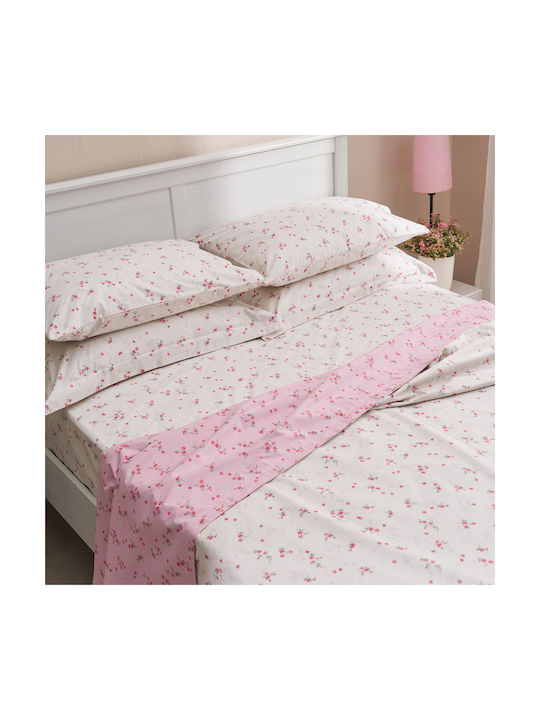Charalambidis Textiles Ρετρό Σετ Μαξιλαροθήκες Ροζ 52x72εκ.
