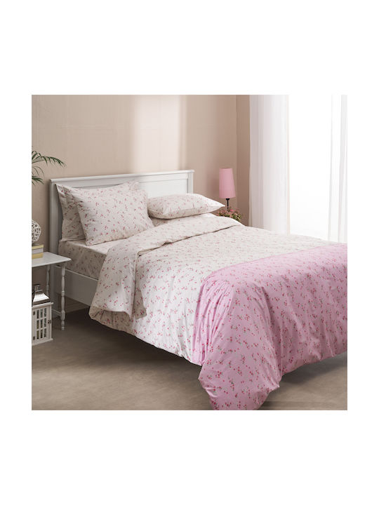 Charalambidis Textiles Ρετρό Σετ Μαξιλαροθήκες Ροζ 52x72εκ.