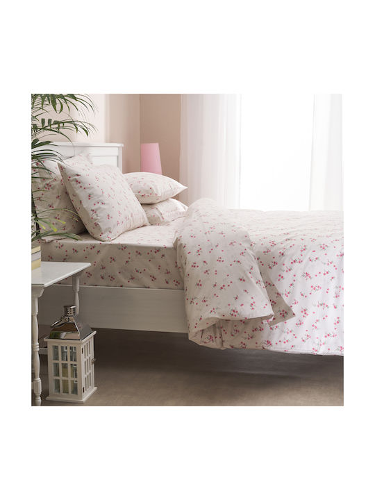 Charalambidis Textiles Ρετρό Σετ Μαξιλαροθήκες Ροζ 52x72εκ.