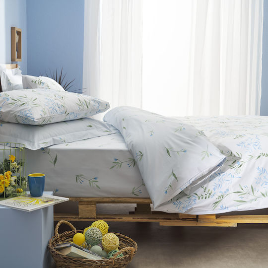 Charalambidis Textiles Υάκινθος Σετ Μαξιλαροθήκες Γαλάζιο 52x72εκ.