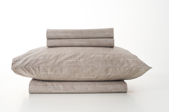 Charalambidis Textiles Kissenbezüge Set Oxford Braun 52x72cm
