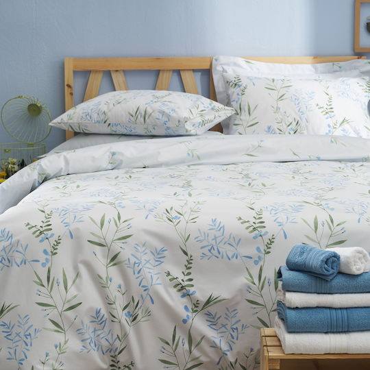 Charalambidis Textiles Υάκινθος Σετ Μαξιλαροθήκες Γαλάζιο 52x72εκ.
