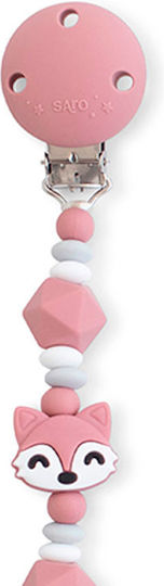 Saro Pacifiers Accessories Clip Foxy with Beads made of Silicone White