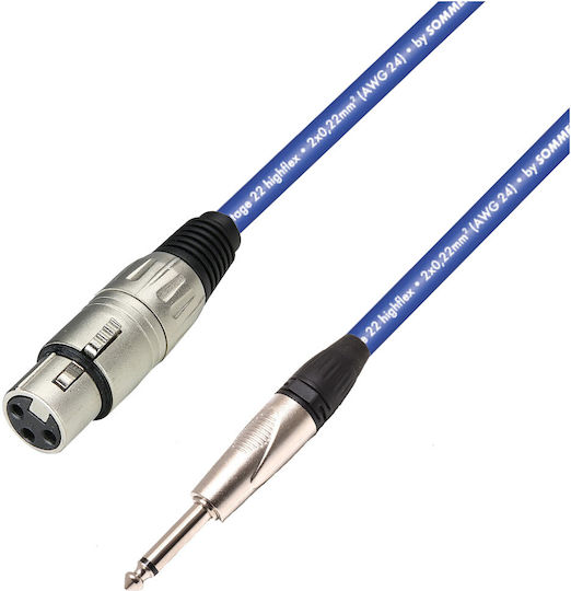Prostage XLR female to 6.3mm male 2m Cable Blue (BFT-02 BLU)