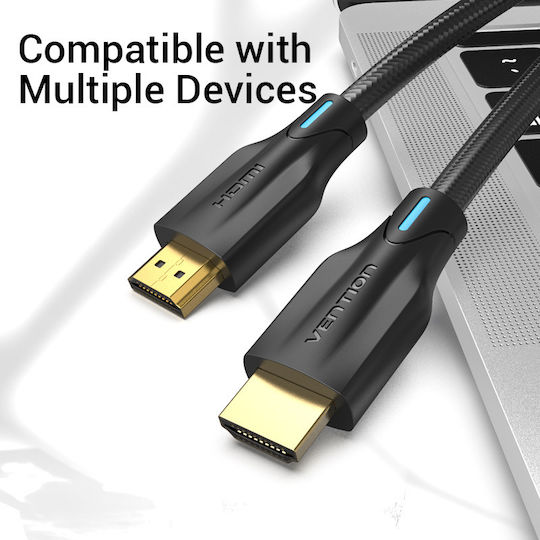 Vention HDMI 2.1 Ultra High Speed 48Gbps 4K 120Hz HDR VRR Cable HDMI male - HDMI male 1.5m Μαύρο