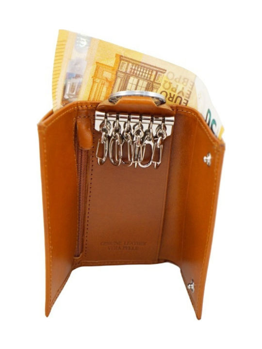Leder Schlüsselanhänger Geldbörse Mybag 7023 Kamel