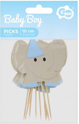 GoDan Elephants Food Decoration Cupcakes Pickers Toothpicks for Party 10 Pieces