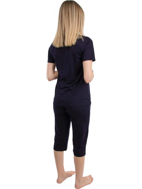Happy Family Summer Women's Pyjama Set Dark Blue