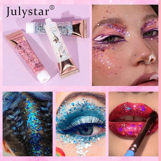 Julystar Σκιά Ματιών σε Στερεή Μορφή με Μωβ Χρώμα