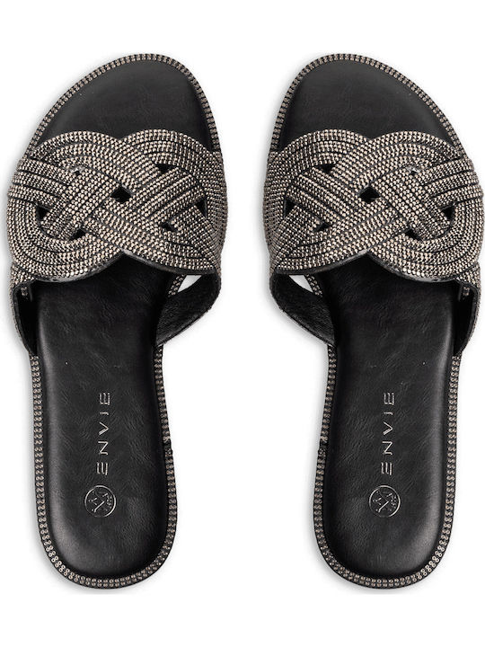 Women's Flat Sandals in Black Color