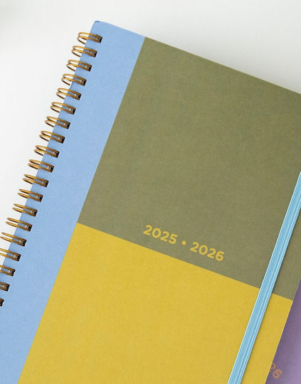 *ακαδημαικο Ημερολογιο Σπιραλ Letts Colour Block 2025-2026 Ημερησιο A5 Multilanguage Lime 26-031899