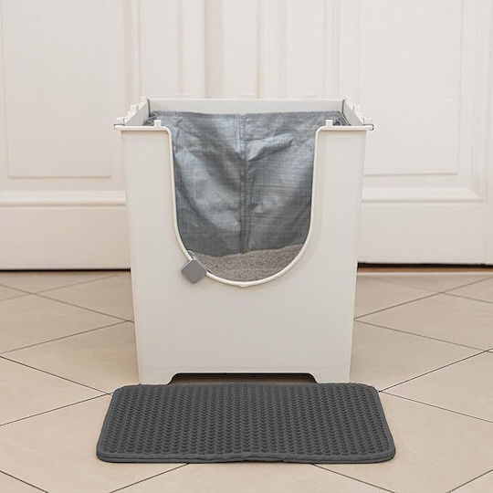 Litter Box Mat Litter Waste Protection Pretty Kitty Cats Toaletă Pisică Gri L30 x W40buc