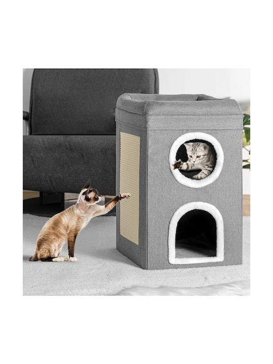 Bakaji Scratching Post Cat Trees Gray 3 levels 41x41x63cm